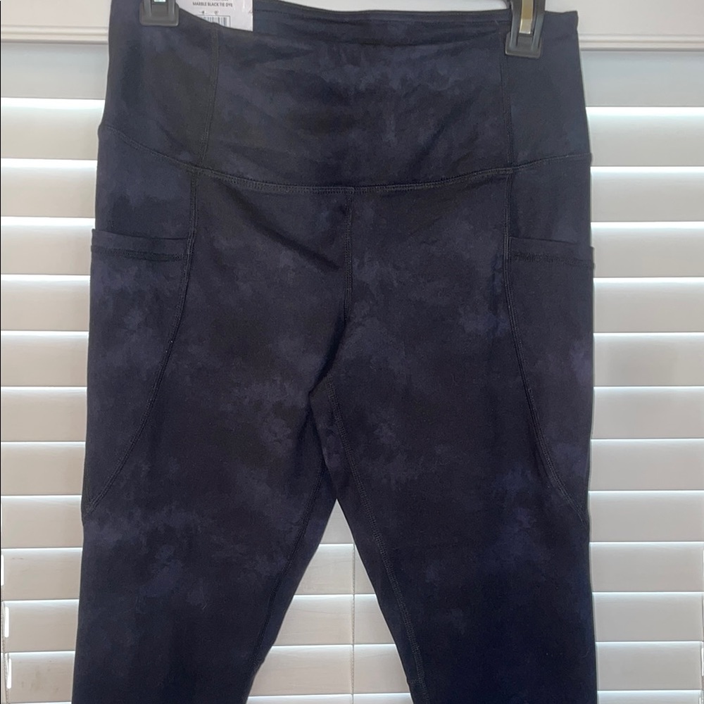 Active Life Black and Blue Tie-Dye Leggings